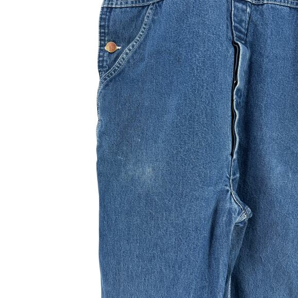 Round House Denim Overalls Workwear Carpenter Jeans Sz 34 X 38 Made in USA - Picture 3 of 11